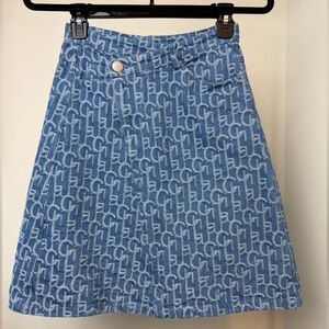 Laurence & Chico Monogram Jacquard Denim Skirt